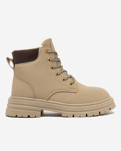 Royalfashion Grau-braune isolierte Damen Trapper-Stiefel Radoras