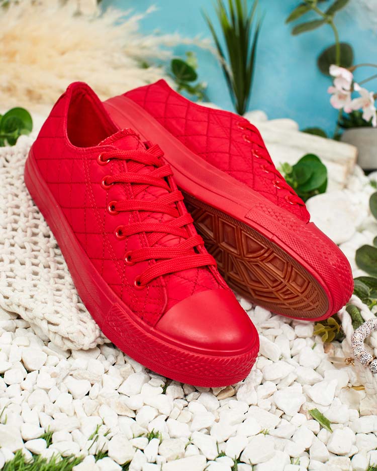 Stella Damen Sneaker Rot Stoff Sportlich für den Sommer