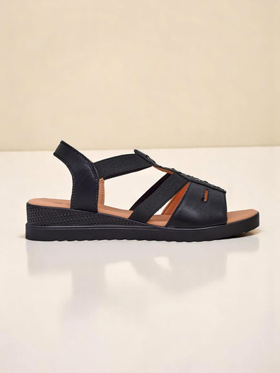 Royalfashion Damensandalen mit niedrigem Keilabsatz Sora