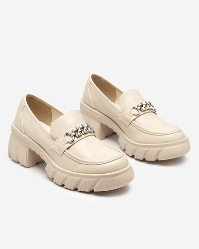 Beige Damenschuhe auf massiver Erikela-Sohle - Schuhe