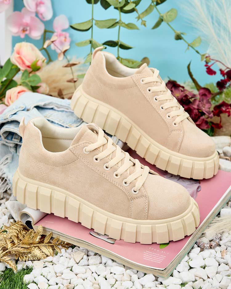 Royalfashion Damen Sportschuhe auf Plateausohle moon