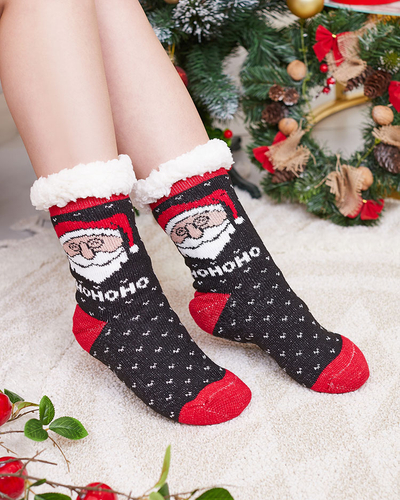 Rote Damensocken mit Weihnachtsmuster - Unterwäsche