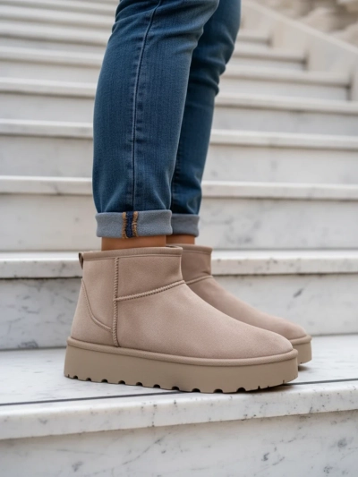 Royalfashion Damen Plateau a'la Schneestiefel Dagodo