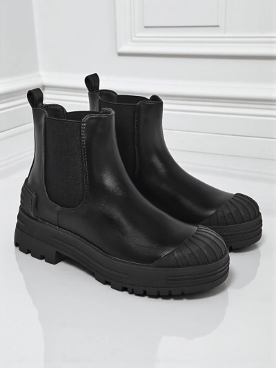 Plateau Stiefeletten aus Öko-Leder Amber Veil
