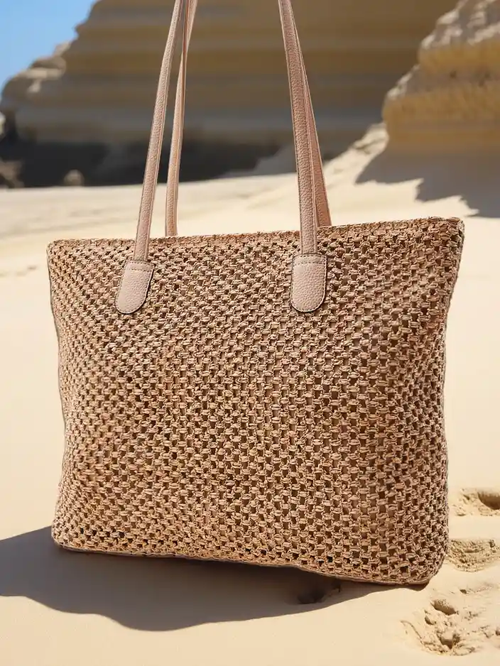 Royalfashion Große Damen-Stroh-Sommertasche