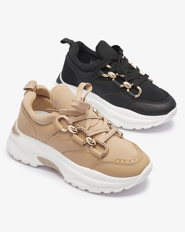 Hellbraune Damen-Sportschuhe mit Ketten Nanoka - Footwear