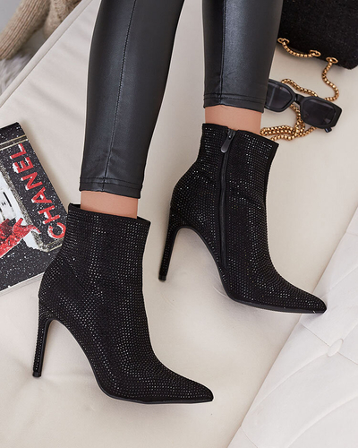 Royalfashion Women's Lekirisa Zirconia Stiletto Boots