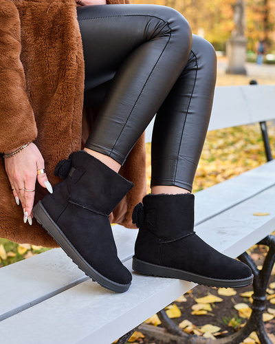 Schwarze Schneestiefel aus Öko-Wildleder Giorii - Schuhe