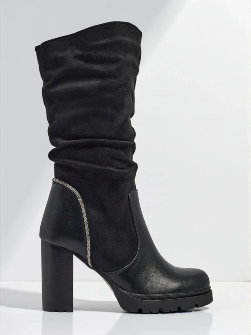 Жіночі ботильйони екозамшеві зі зморщеною халявою Elyndra