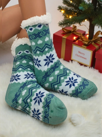 Warm gefütterte weihnachtliche Damen Socken WinterJoy
