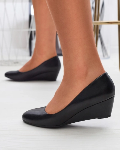 Klassische Damen Pumps aus Öko-Leder in schwarzer Farbe Jiwita - Footwear