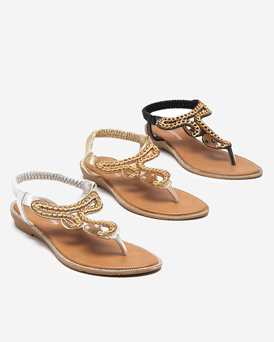 Schwarze Damensandale mit Sijet-Schlange - Footwear