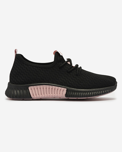 Schwarze Damen-Sportschuhe mit rosa Einsätzen Keteti - Schuhe