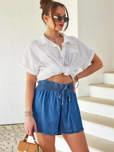 Royalfashion бавовняні жіночі шорти, схожі на джинсові