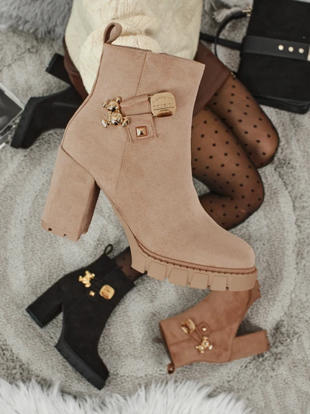 Botki Damen Eco-Wildleder auf Absatz Bearr