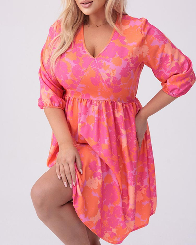 Royalfashion Knielanges Damenkleid mit Print PLUS SIZE