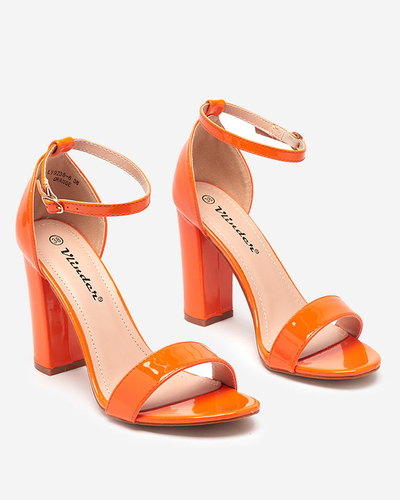 Orange Damensandale auf höherem Pfosten Rosdo - Footwear