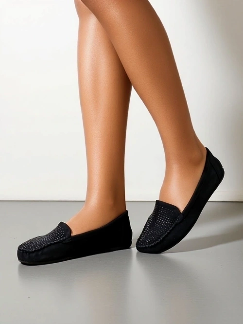 Royalfashion Жіночі мокасини з стразами Ezuess