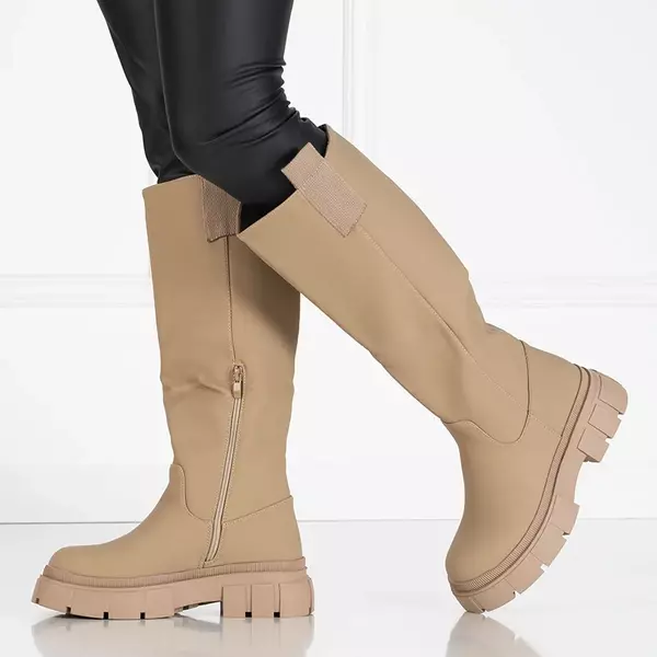 OUTLET Beige Damenstiefel bis zur Mitte der Wade Oledd- Footwear