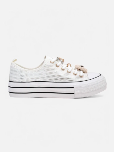 Royalfashion Damen durchlöcherte Sneakers mit Verzierungen Osdo
