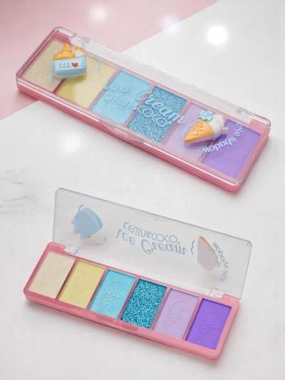 Kevin&Coco Palette 6 Lidschatten mit Glitzer Ice Cream