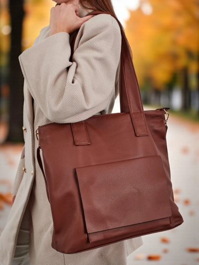 Große Damenhandtasche Shopper Moon Whisper aus Öko-Leder