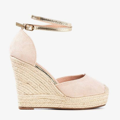 OUTLET Puder Espadrilles auf einem hohen Keil Sablac - Schuhe