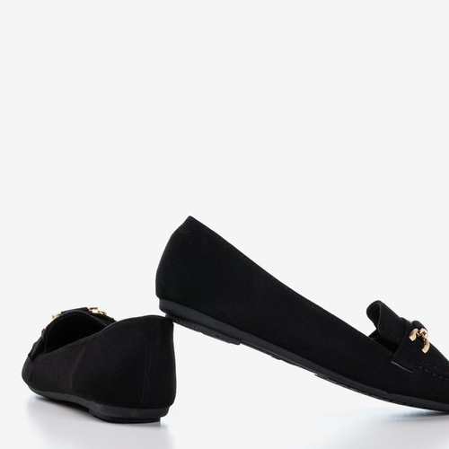 Чорні мокасини з декоративною пластинкою Тессея - Взуття