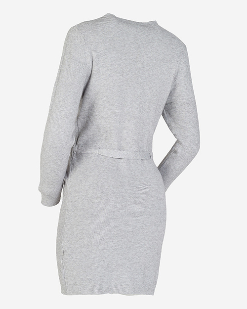 Сіра кофта-туніка з коміром-стійкою