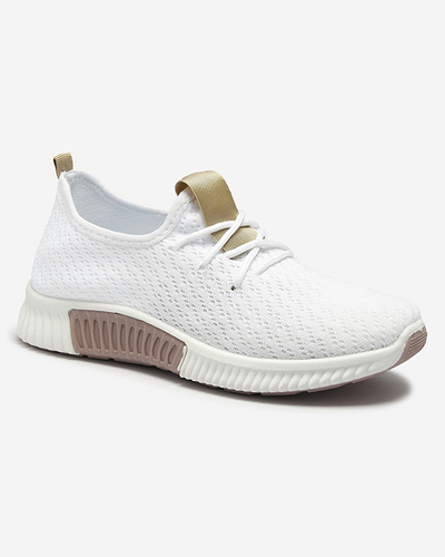 Weiße Damen-Sportschuhe mit braunen Einsätzen Kedeti - Footwear