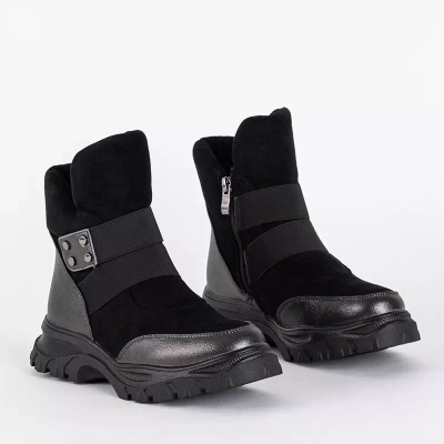 OUTLET Graphite schwarze Kinderstiefel mit hoher Zunge Delgito - Schuhe