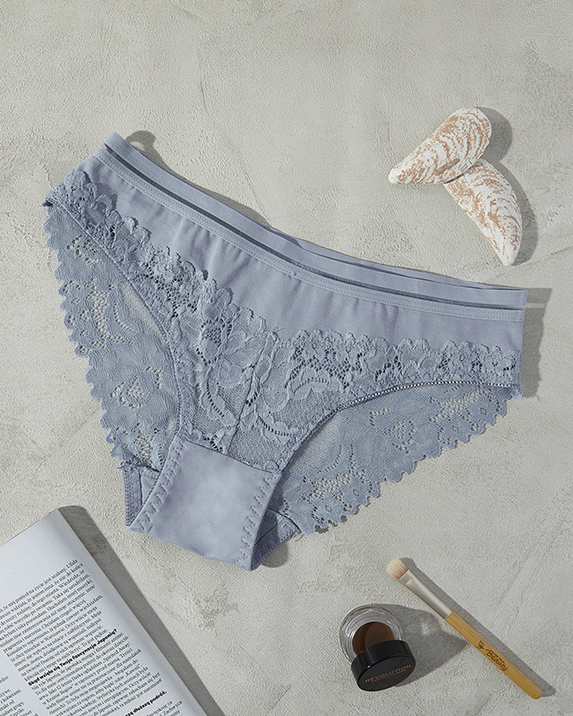 Höschen aus blauer Spitze für Damen - Unterwäsche