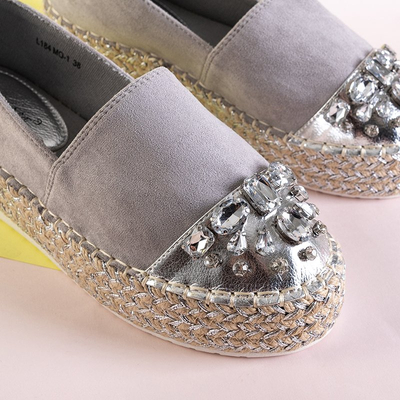 Graue Damen-Espadrilles auf der Kasumi-Plattform - Schuhe