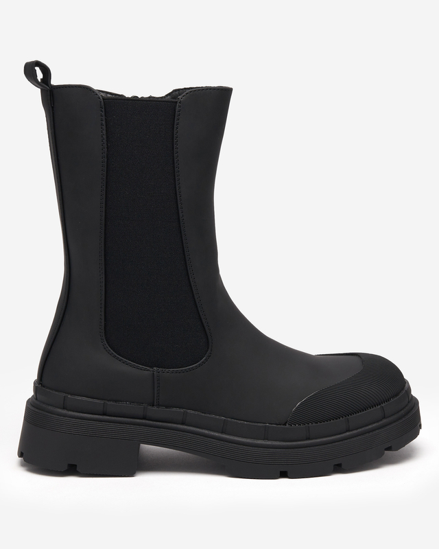 Schwarze matte hohe Damenstiefel Namrid- Footwear