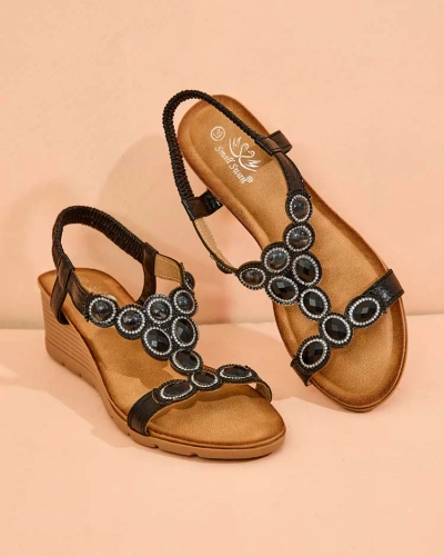 Royalfashion Damen Sandalen mit Zirkonia Obrina