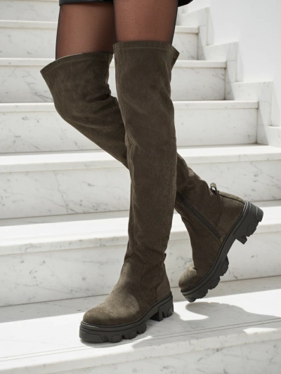 Damen Overknee-Stiefel Eco-Wildleder Maelin