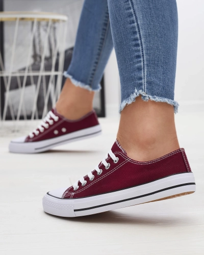 Kastanienbraune klassische Damen-Schnürsneakers Ogisa - Schuhe