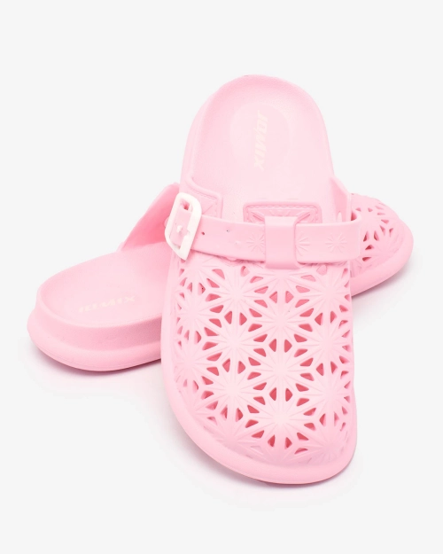 Рожеві ажурні жіночі шльопанці Royalfashion