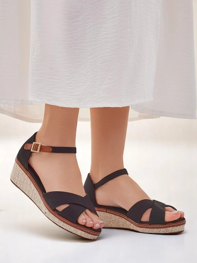 Royalfashion Damen Keilsandalen ohne Zehenteil Terrific