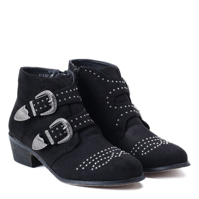 Schwarze hochhackige Stiefel mit Strass Amelie - Schuhe