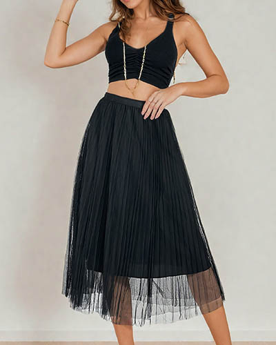 Royalfashion Doppellagiger Midirock für Damen