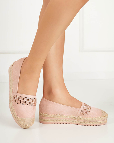 OUTLET Rosa Damen-Espadrilles zum Hineinschlüpfen mit Zirkonia Wexy - Schuhe