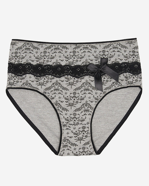 Труси жіночі з принтом сірого кольору. PLUS SIZE- Нижня білизна