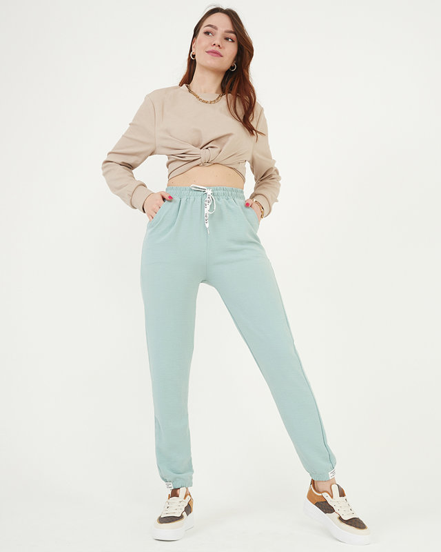 Grüne Stoffhose für Damen - Kleidung