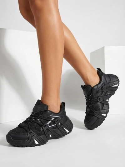 Жіночі Снікерси Athena Чорні Синтетичні Спортивні на Кожен День