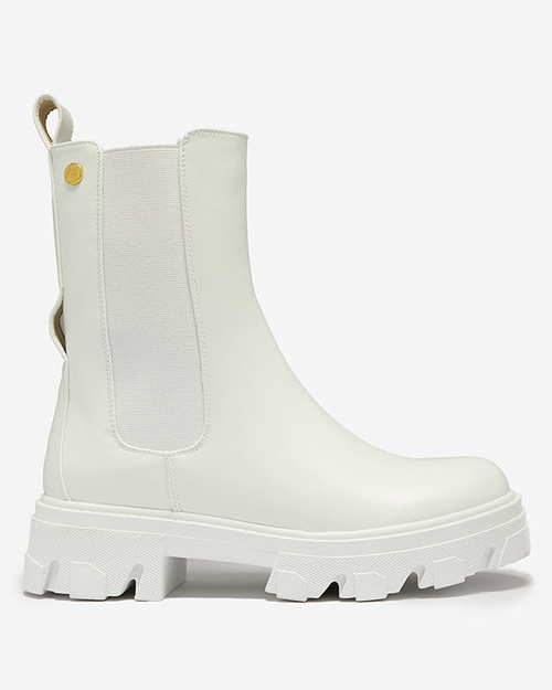 Жіночі високі черевики білого кольору Vyvieva- Взуття