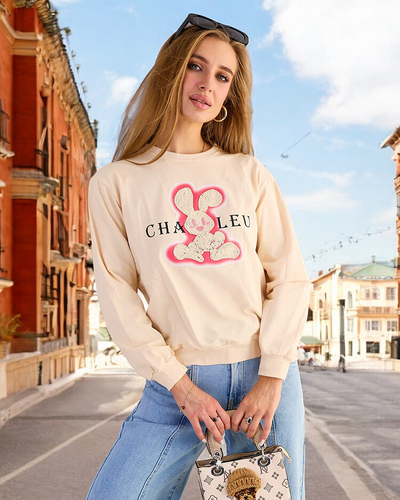 Royalfashion Damen Sweatshirt aus Baumwolle mit dünnem Druck