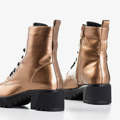 Goldlackierte Minna Workers für Damen - Schuhe