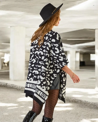 Royalfashion Damen Druck Poncho