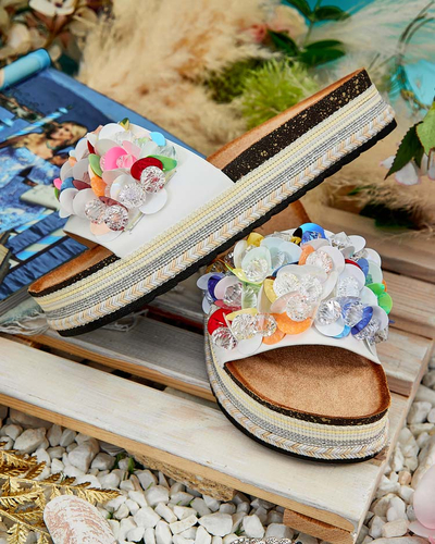 Royalfashion Damen Loassa Strass-Flip-Flops